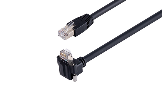 Cat.6A High Flex/RJ 45 to RJ45 Up Angled with Screwlock